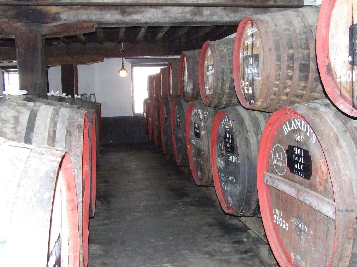 Wine barrels at Blandys Wine Lodge in Funchal.