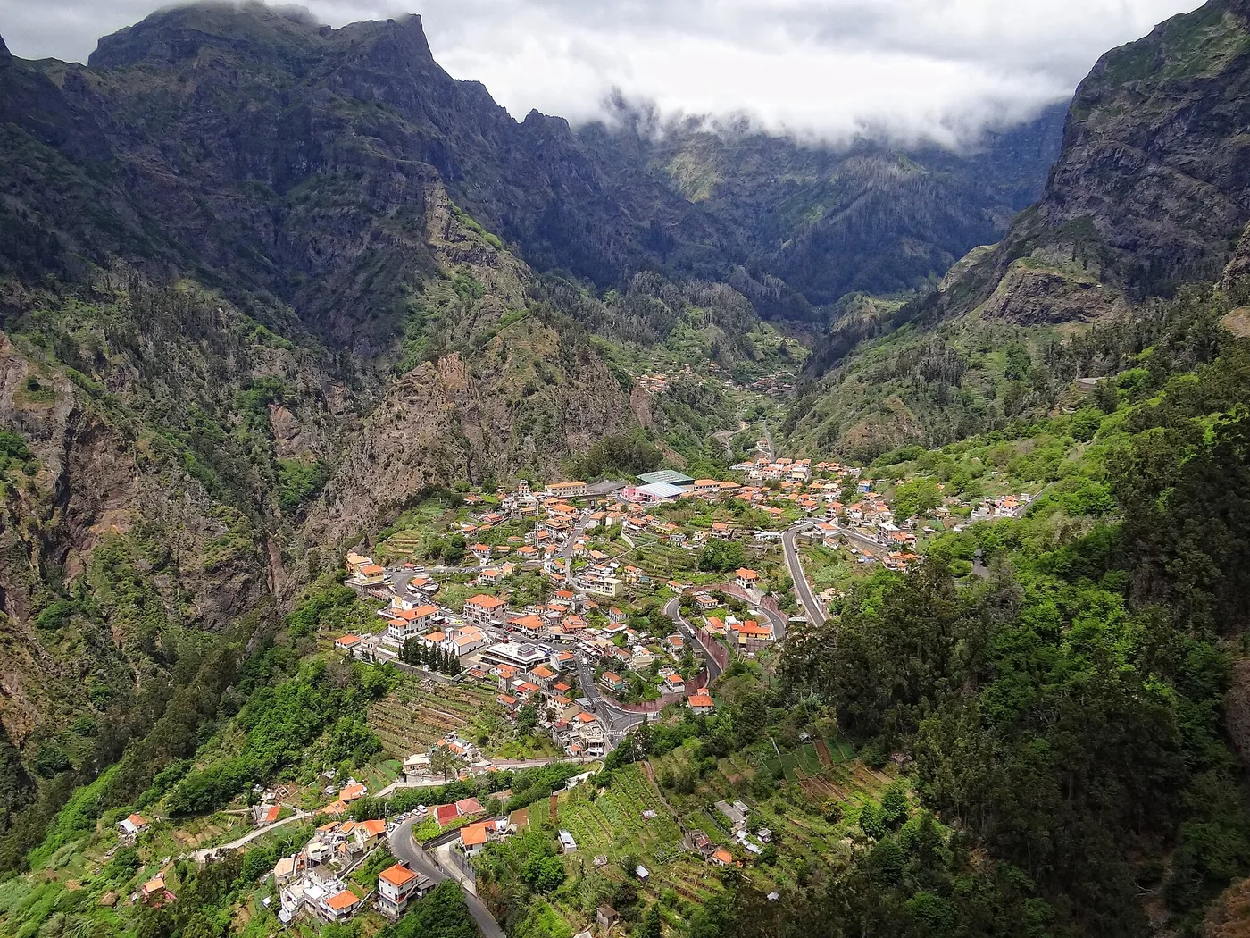 The village of Curral das Freiras surrounded by steep mountain slopes